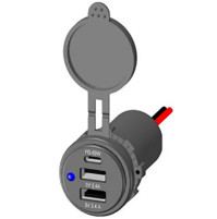 3 Port USB Socket - 12-24V - DS2132W - ASM